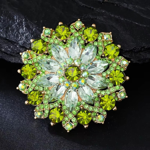 Spilla fiore cristallo verde