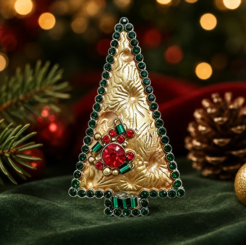 Spilla albero natale - albero, di